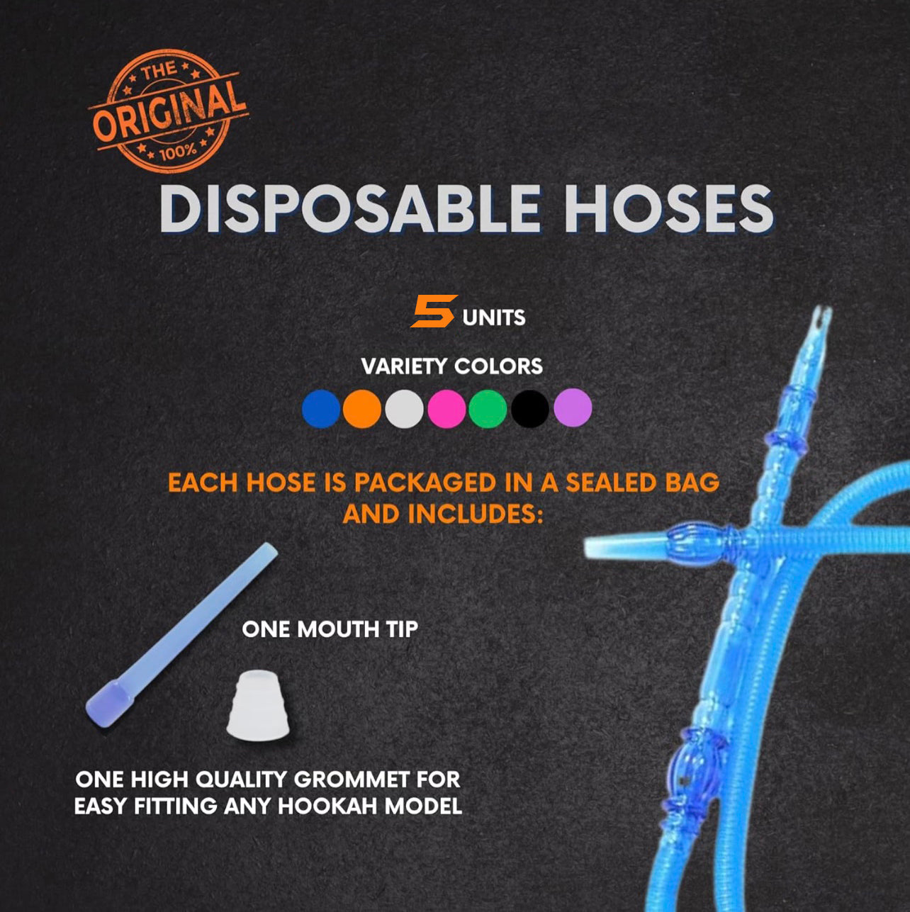 Disposable Plastic Hookah Hoses | Value Pack